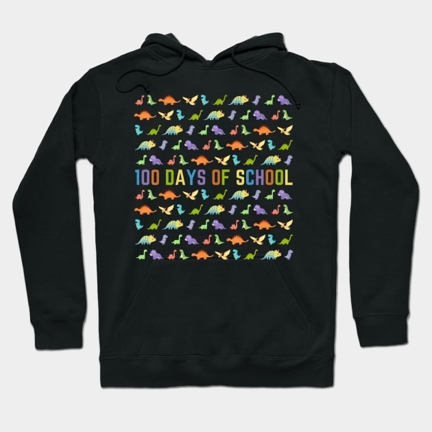 100th Day of School Dinosaurs Easy 100 Days of School Hoodie by Cristian Torres